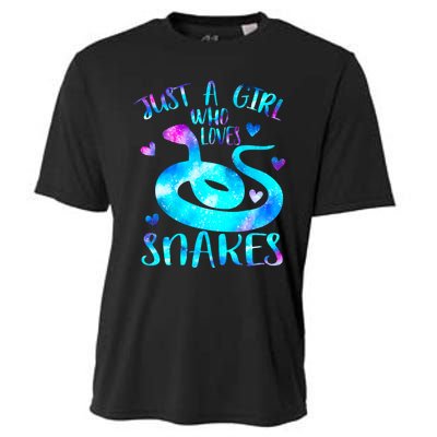 Just A Girl Who Loves Snakes Theme Cute Snake Lover Galaxy Cute Gift Cooling Performance Crew T-Shirt