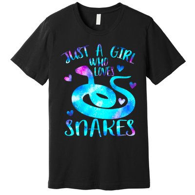 Just A Girl Who Loves Snakes Theme Cute Snake Lover Galaxy Cute Gift Premium T-Shirt