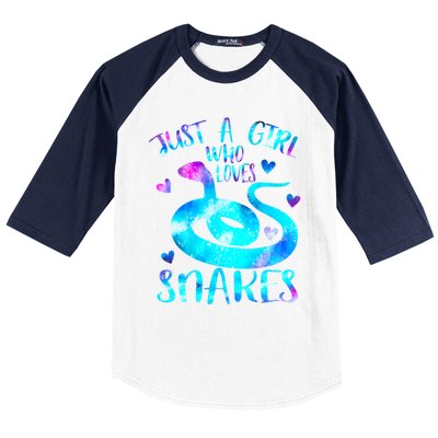 Just A Girl Who Loves Snakes Theme Cute Snake Lover Galaxy Cute Gift Baseball Sleeve Shirt