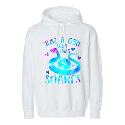 Just A Girl Who Loves Snakes Theme Cute Snake Lover Galaxy Cute Gift Garment-Dyed Fleece Hoodie