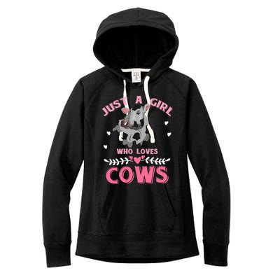 Just A Girl Who Loves Cows Cool Gift Women's Fleece Hoodie