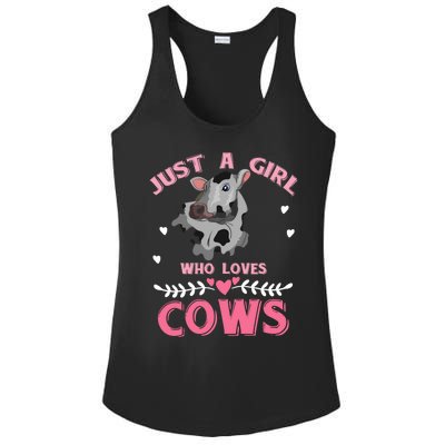 Just A Girl Who Loves Cows Cool Gift Ladies PosiCharge Competitor Racerback Tank