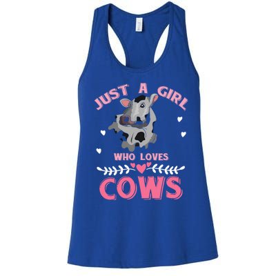 Just A Girl Who Loves Cows Cool Gift Women's Racerback Tank