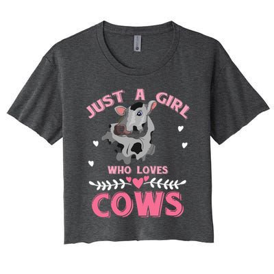 Just A Girl Who Loves Cows Cool Gift Women's Crop Top Tee