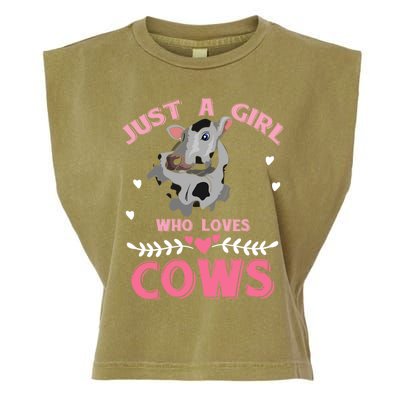 Just A Girl Who Loves Cows Cool Gift Garment-Dyed Women's Muscle Tee