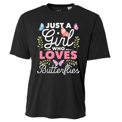 Just A Girl Who Loves Butterflies Nature Butterfly Lover Cooling Performance Crew T-Shirt