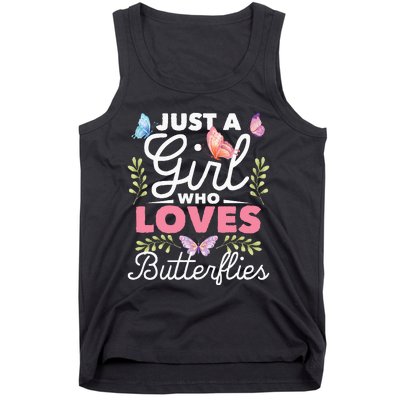 Just A Girl Who Loves Butterflies Nature Butterfly Lover Tank Top