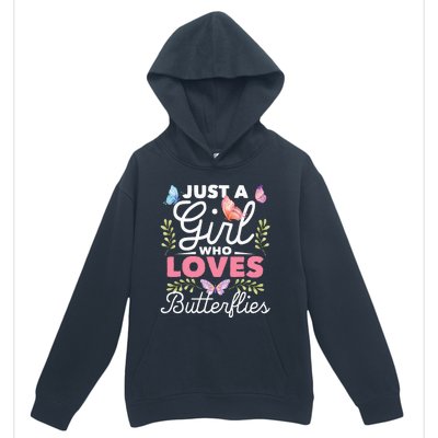 Just A Girl Who Loves Butterflies Nature Butterfly Lover Urban Pullover Hoodie