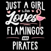 Just A Girl Who Loves Flamingos And Pirates Gift Flamingo Stripe Pom Pom Beanie