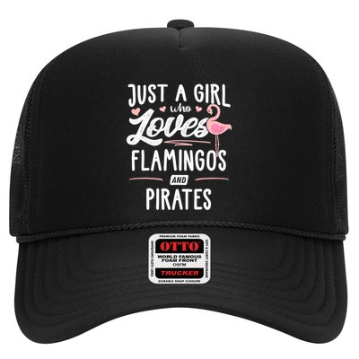 Just A Girl Who Loves Flamingos And Pirates Gift Flamingo Trucker Hat