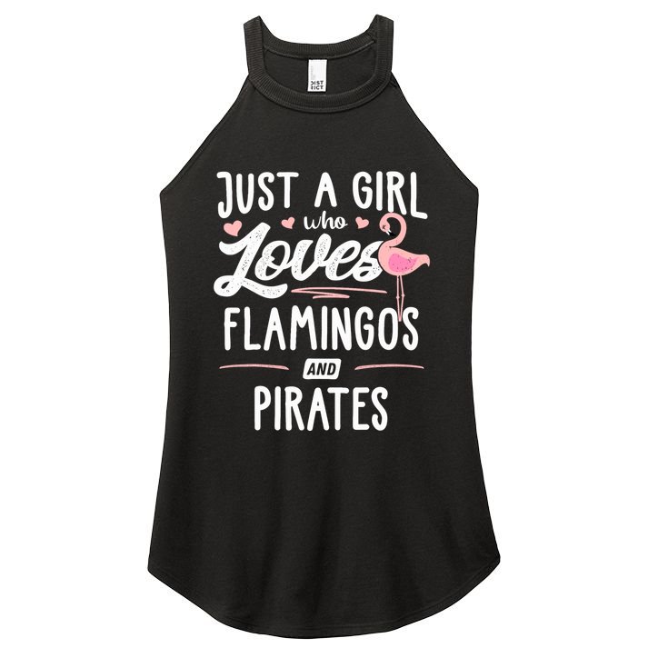 Just A Girl Who Loves Flamingos And Pirates Gift Flamingo Women's Perfect Tri Rocker Tank