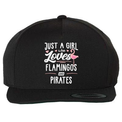 Just A Girl Who Loves Flamingos And Pirates Gift Flamingo Wool Snapback Cap