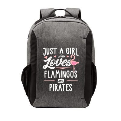 Just A Girl Who Loves Flamingos And Pirates Gift Flamingo Vector Backpack