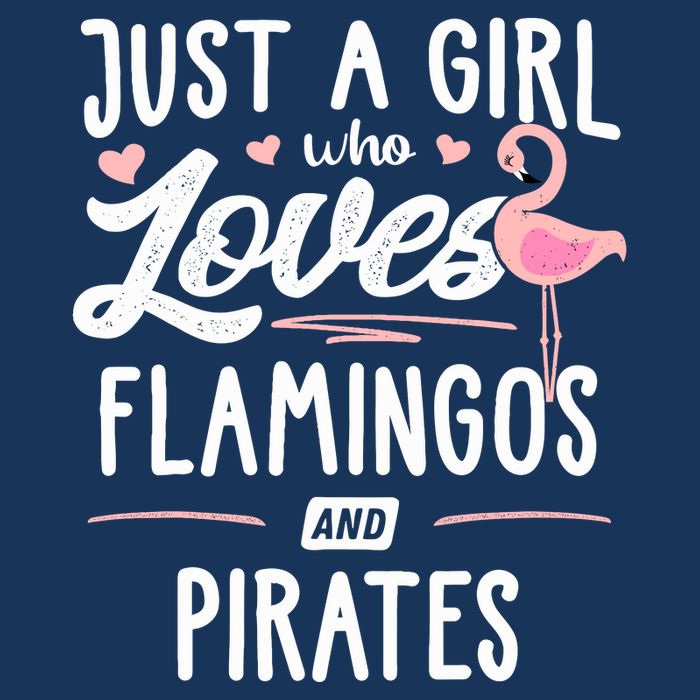 Just A Girl Who Loves Flamingos And Pirates Gift Flamingo 7 Panel Mesh Trucker Snapback Hat