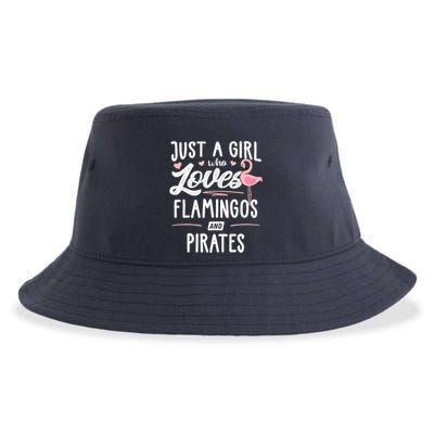 Just A Girl Who Loves Flamingos And Pirates Gift Flamingo Sustainable Bucket Hat