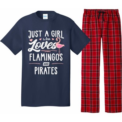 Just A Girl Who Loves Flamingos And Pirates Gift Flamingo Pajama Set