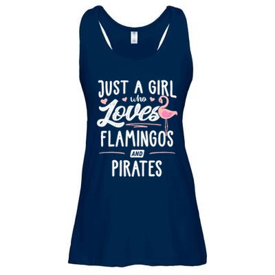 Just A Girl Who Loves Flamingos And Pirates Gift Flamingo Ladies Essential Flowy Tank