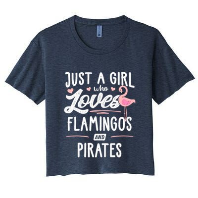 Just A Girl Who Loves Flamingos And Pirates Gift Flamingo Crop Top