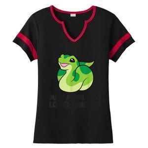 Just A Girl Who Loves Snakes Cute Snake Ladies Halftime Notch Neck Tee