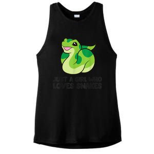 Just A Girl Who Loves Snakes Cute Snake Ladies PosiCharge Tri-Blend Wicking Tank