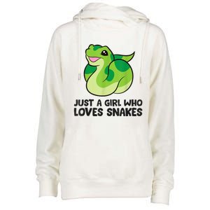 Just A Girl Who Loves Snakes Cute Snake Womens Funnel Neck Pullover Hood