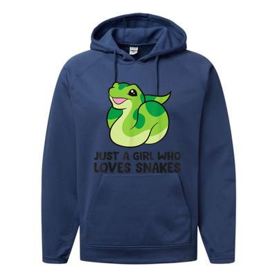 Just A Girl Who Loves Snakes Cute Snake Performance Fleece Hoodie