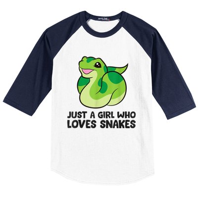 Just A Girl Who Loves Snakes Cute Snake Baseball Sleeve Shirt