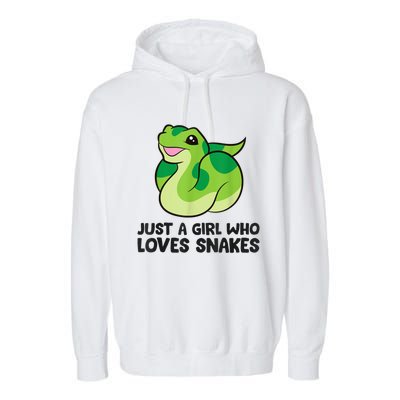 Just A Girl Who Loves Snakes Cute Snake Garment-Dyed Fleece Hoodie