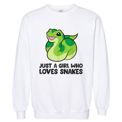 Just A Girl Who Loves Snakes Cute Snake Garment-Dyed Sweatshirt