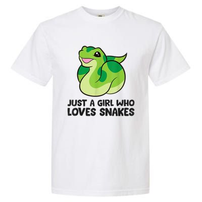 Just A Girl Who Loves Snakes Cute Snake Garment-Dyed Heavyweight T-Shirt