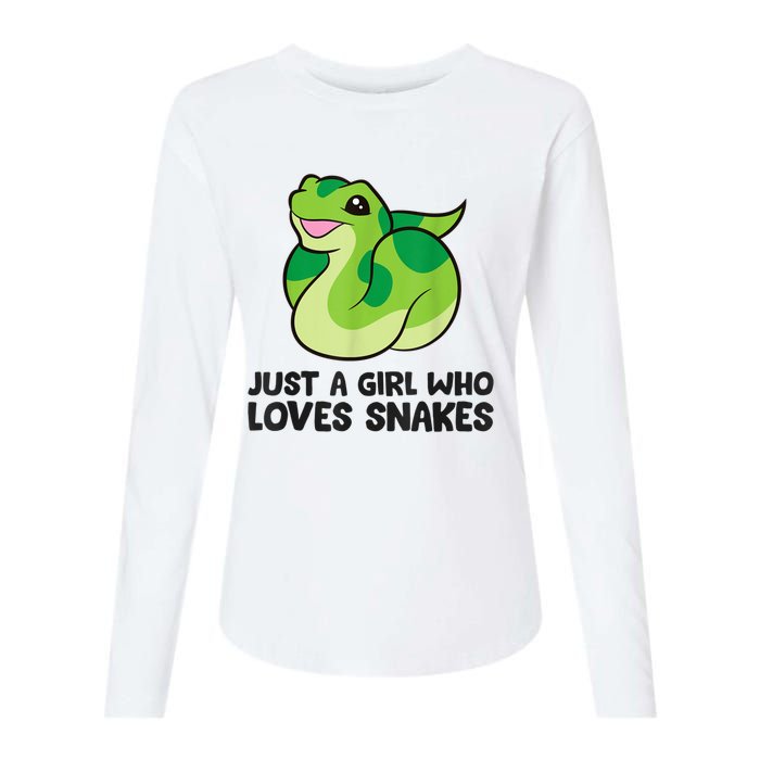 Just A Girl Who Loves Snakes Cute Snake Womens Cotton Relaxed Long Sleeve T-Shirt