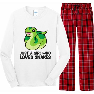 Just A Girl Who Loves Snakes Cute Snake Long Sleeve Pajama Set