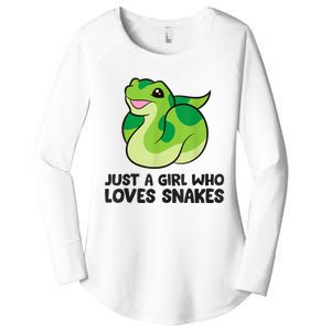 Just A Girl Who Loves Snakes Cute Snake Women's Perfect Tri Tunic Long Sleeve Shirt