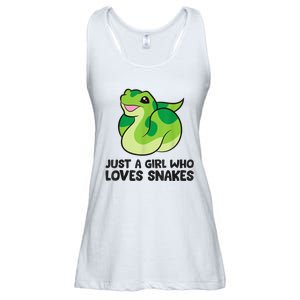 Just A Girl Who Loves Snakes Cute Snake Ladies Essential Flowy Tank