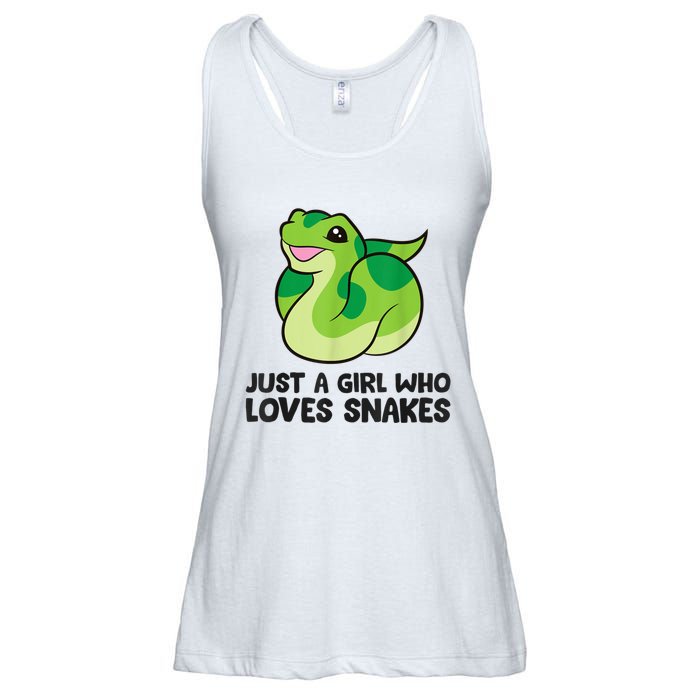 Just A Girl Who Loves Snakes Cute Snake Ladies Essential Flowy Tank