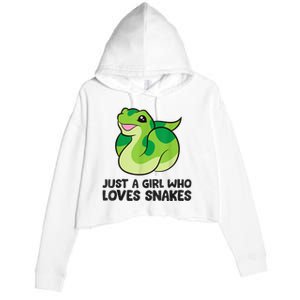 Just A Girl Who Loves Snakes Cute Snake Crop Fleece Hoodie