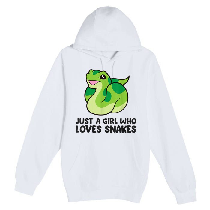 Just A Girl Who Loves Snakes Cute Snake Premium Pullover Hoodie