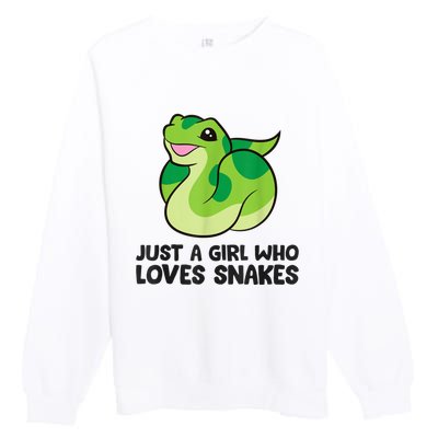 Just A Girl Who Loves Snakes Cute Snake Premium Crewneck Sweatshirt