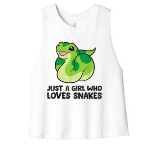 Just A Girl Who Loves Snakes Cute Snake Women's Racerback Cropped Tank