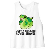 Just A Girl Who Loves Snakes Cute Snake Women's Racerback Cropped Tank