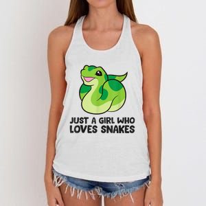 Just A Girl Who Loves Snakes Cute Snake Women's Knotted Racerback Tank