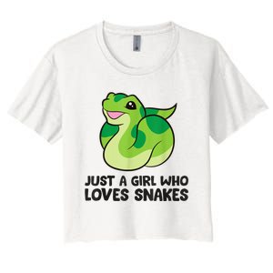 Just A Girl Who Loves Snakes Cute Snake Women's Crop Top Tee