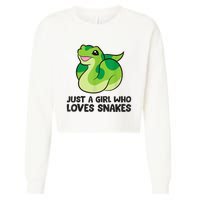 Just A Girl Who Loves Snakes Cute Snake Cropped Pullover Crew