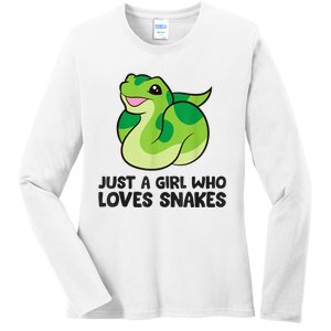 Just A Girl Who Loves Snakes Cute Snake Ladies Long Sleeve Shirt