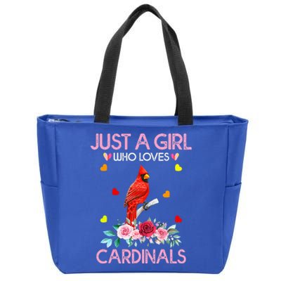 Just A Girl Who Loves Cardinals Animal Zip Tote Bag