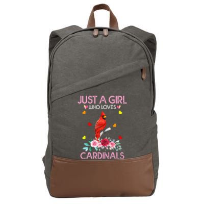 Just A Girl Who Loves Cardinals Animal Cotton Canvas Backpack