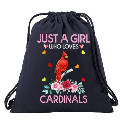 Just A Girl Who Loves Cardinals Animal Drawstring Bag