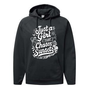 Just A Girl That Chases Sunsets, Photographer Premium Performance Fleece Hoodie