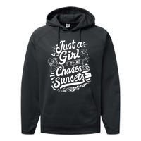 Just A Girl That Chases Sunsets, Photographer Premium Performance Fleece Hoodie