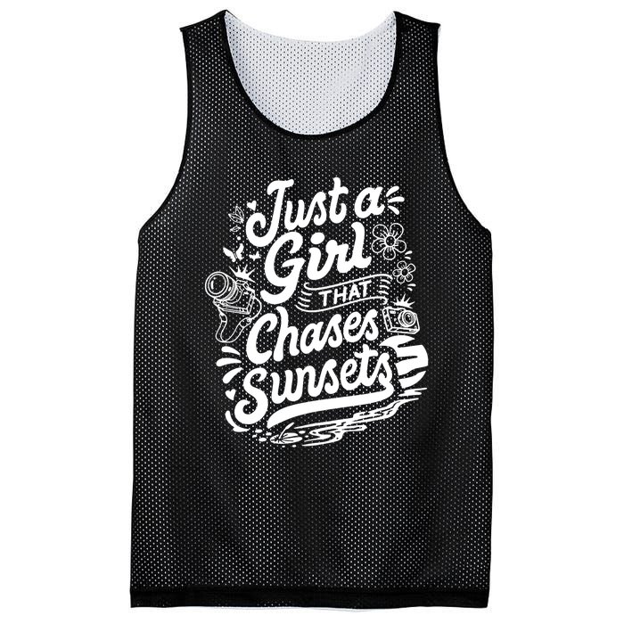 Just A Girl That Chases Sunsets, Photographer Premium Mesh Reversible Basketball Jersey Tank